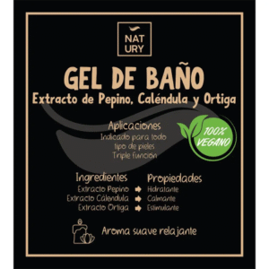 GEL DE BAÑO CON EXTRACTOS DE PEPINO, CALÉNDULA Y ORTIGA