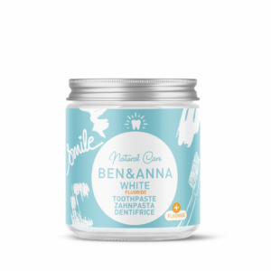 Dentífrico White tarrito de cristal con fluor -Ben & Anna,100 ml